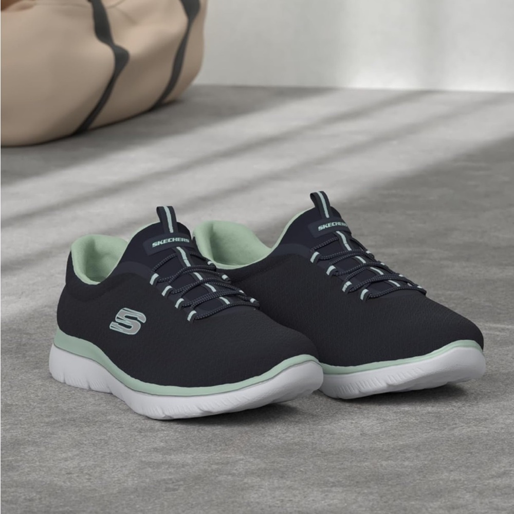 NWT/NIB. Size 5.5. Skechers Women's Summits Sneaker - Navy/Aqua - Picture 6 of 13